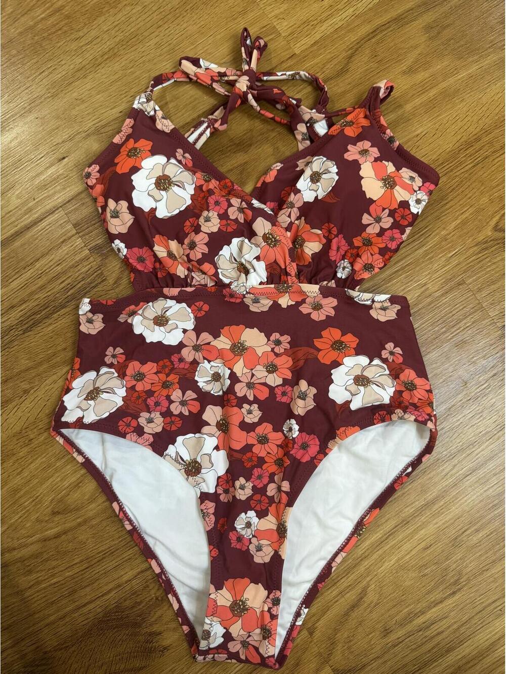 Cupshe- Large Floral Swimsuit/One Piece